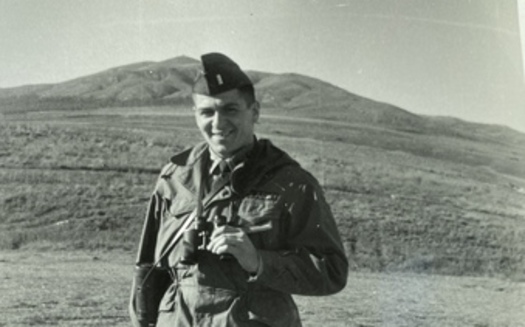 1st Lieutenant Joe Mondello, U.S. Army (Retired), at Fort Sill Artillery and Guided Missile Center in Oklahoma, 1956. President Joe Biden declared July 16 as National Atomic Veterans Day to remember the service and sacrifices of America's atomic veterans. (Photo courtesy Joe Mondello)  