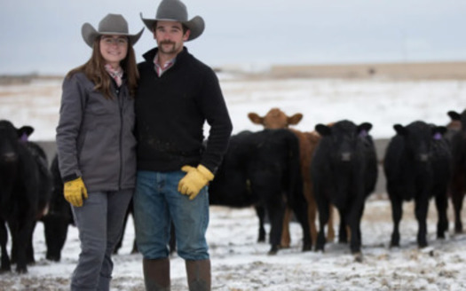 Kelsey Scott, left, operates DX Beef in South Dakota. Scott is a fourth-generation Native American farmer who practices regenerative agriculture. (Photo courtesy of SJN)