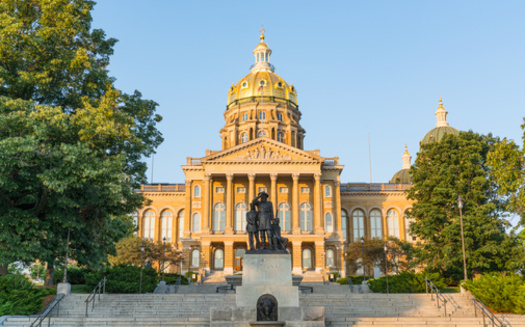 The gold dome on the Iowa Capitol has been gilded five times. The gold leaf covering the dome is 250,000th of an inch thick and is 23.75 karats. (Adobe Stock)