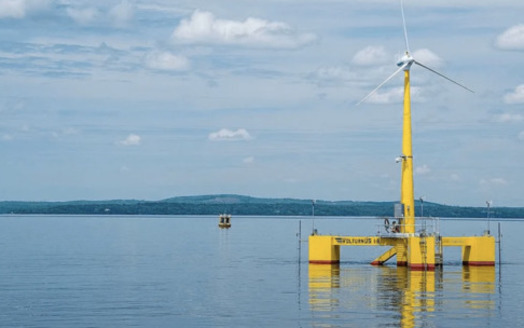 This offshore floating wind turbine was the first of its kind in the country to provide power to the grid. (University of Maine)