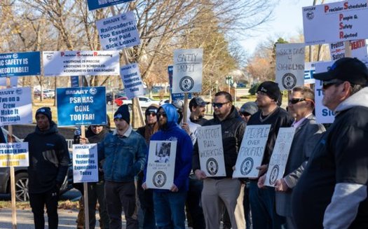 Union protestors demonstrated in Washington D.C. on Tuesday, asking for more funding for the National Labor Relations Board. (Office of Rep. Jamaal Bowman, D-New York)