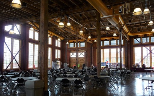 Evanstons Historic Roundhouse and Railyards, constructed by Union Pacific Railroad in 1912-1914, was refurbished by the city in 2009 as a public facility. (Mary Humstone)