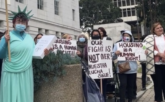 On Wednesday, tenants' rights groups urged the Los Angeles City Council to act before current protections expire on Jan. 31. (Agueda Dudley-Berrios/Community Power Collective)
