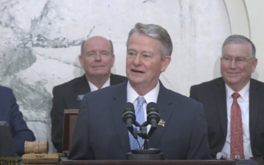 Gov. Brad Little made his first State of the State address since being re-elected in November. (Idaho Public Television)