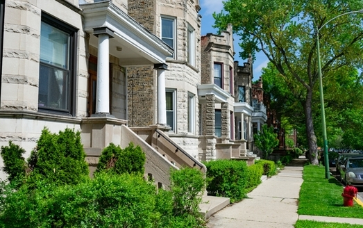 A new study shows that, by upgrading appliances and adding insulation, the energy costs for homes like these in Chicago's Logan Run neighborhood decrease by more than $1,000 a year. (Adobe Stock) 