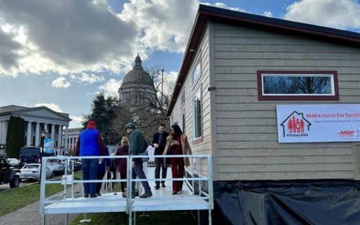 AARP Washington set up a demonstration of an accessory dwelling unit near the Capitol in Olympia. (AARP Washington)