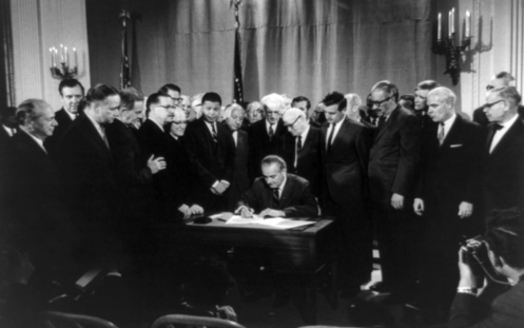 President Lyndon Johnson signed the Fair Housing Act into law a week after Martin Luther King, Jr.'s assassiniation. (Library of Congress/Wikimedia Commons)