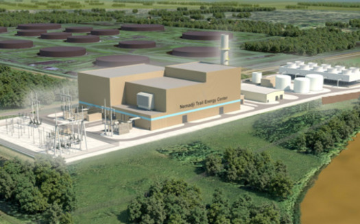 Utilities behind the proposed Nemadji Trail Energy Center in Wisconsin hope to be in operation by 2027. (Rendering courtesy of Minnesota Power)