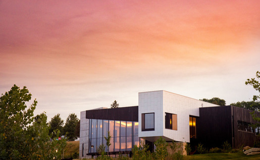 The Tri-Faith Center, the last building to be completed on the Tri-Faith Commons is shown near 132nd and Pacific Streets in Omaha. More than 6,600 people worshiped at one of its three faith communities in 2022. (Photo courtesy of Tri-Faith Initiative) 