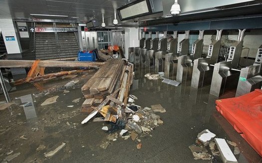 In 2009, the New York Transit Authority opened a new station at South Ferry costing $530 million. Much of the station was damaged in 2012 by Hurricane Sandy. After five years, it reopened. Reconstruction cost $344 million. (Metropolitan Transportation Authority/Patrick Cashin/Wikimedia Commons)