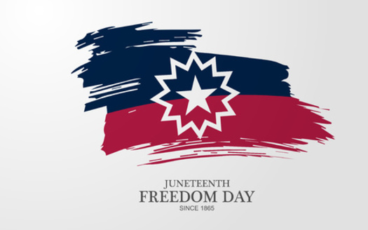 The official Juneteenth flag displays a five-pointed star to represent the freedom of slaves, in Texas and in all 50 states. The nova or 
