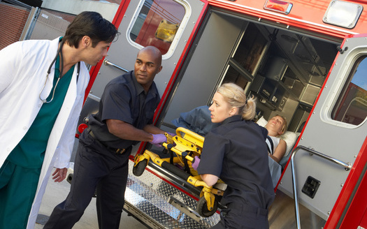A study from Peterson-KFF found 73% of ambulance rides for people working for large employers include an out-of-network charge. (Monkey Business/Adobe Stock)
