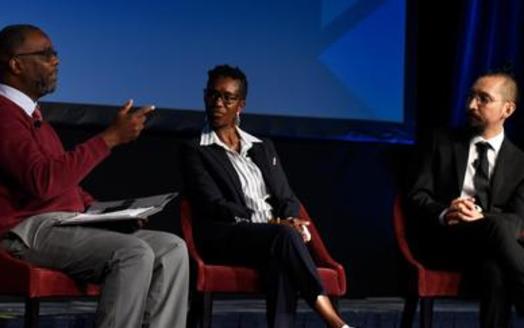 From left, Kareem Weaver, Tanji Reed Marshall and Alonso Jaque-Pino discussed the science of reading at an American Federation of Teachers conference. (Photo courtesy of AFT)