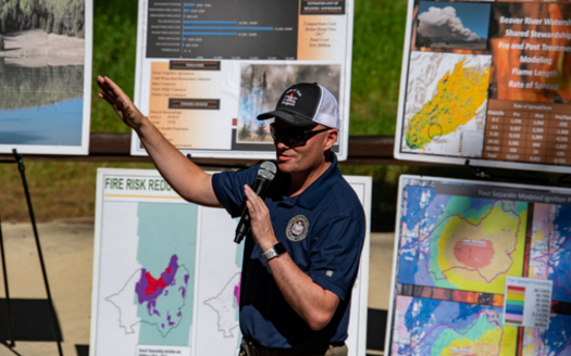 Gov. Spencer Cox speaks about projects underway in the Beaver River watershed. (Utah Department of Natural Resources)