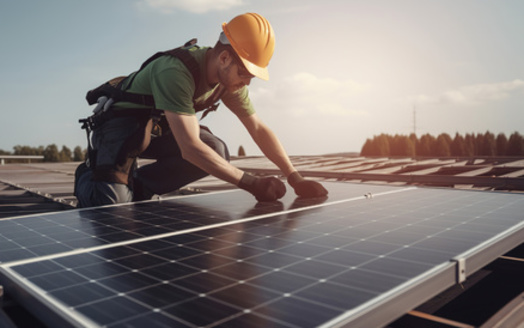 The solar power sector added more than 12,000 workers in 2022. (Adobe Stock)