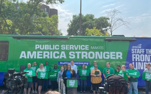 This summer, the American Federation of State, County and Municipal Employees is holding recruiting events in more than 20 cities for jobs in public service. The tour stopped in Minneapolis this week. (Photo: AFSCME)