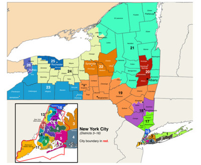 A 2021 amendment proposed to New York voters to revise the redistricting process in New York State. More than half of voters voted against the measure. (Wikimedia Commons)