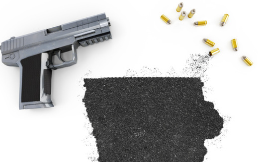 In an average year, 302 people die and 489 are wounded by guns in Iowa. Iowa has the 38th-highest<br />rate of gun violence in the U.S., according to Everytown for Gun Safety. (Adobe Stock)