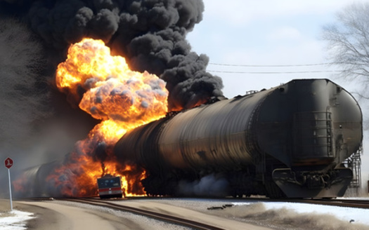 Twenty of the derailed train cars at East Palestine contained hazardous chemicals. (Adobe Stock)
