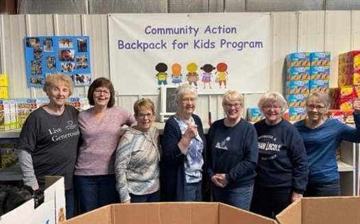 Organizers with the Backpacks for Kids Program in the Bismarck area help ensure kids have access to food when they're away from school during the academic year, so they do not return to class distracted by hunger. (Photo courtesy of Community Action Program)