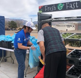 New Mexico's Healthy Foods Market, operated by Roadrunner Food Bank, distributes fresh produce and perishable food items monthly in nine urban, rural and tribal communities. (Photo courtesy RRFB)