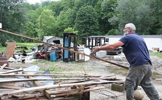 Nine thousand homes in 13 counties were destroyed or significantly damaged in the July 2022 eastern Kentucky floods, in which 40 people died. (Wikimedia Commons)<br />