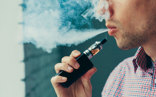 Nearly 85% of youth who vape report using flavored e-cigarettes and more than half said they use disposable e-cigarettes, according to federal data. (Adobe Stock)<br />