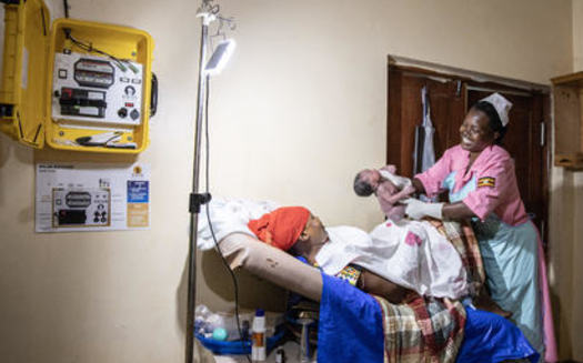 Health centers like this one in Uganda use We Care Solar Suitcases to maintain reliable power. The nonprofit estimates almost 14 million mothers and newborns have benefited since 2010. (We Care Solar)