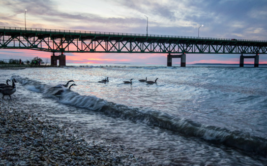 Pipeline Number 5 lies beneath the Straits of Mackinaw. Opponents claim the aging oil line threatens the largest freshwater system in the world. (ehrlif/Adobe Stock)