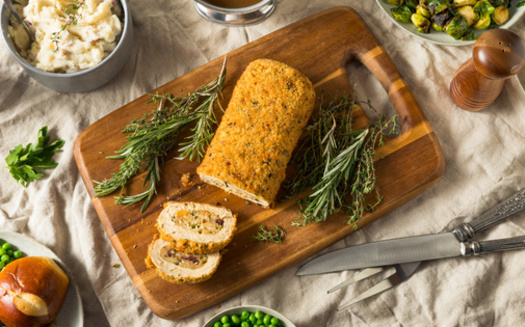 Experts on vegan diets say non-meat-based holiday roasts can include ingredients such as cranberry, apricot and pumpkin seed stuffing. (Adobe Stock)