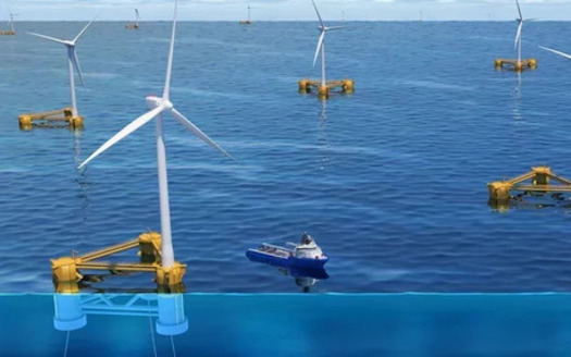 California is streamlining the permitting process for floating offshore wind turbines. (National Renewable Energy Laboratory)
