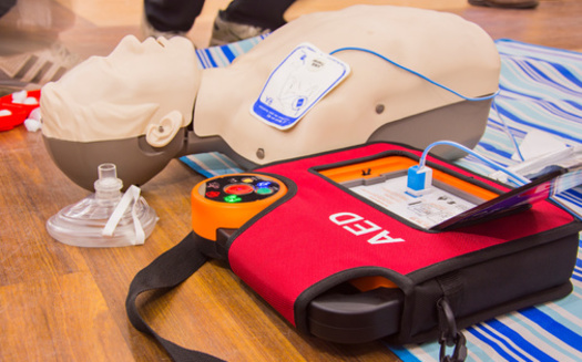 When schools have automated external defibrillators, 70% of children survive cardiac arrest, according to American Heart Association data. (hooyah808/Adobe Stock)