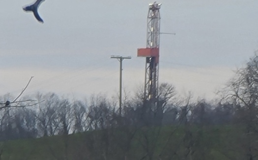 A new fracking well pad visible from the property of Ohio resident Randi Pokladnik. (Randi Pokladnik) <br />