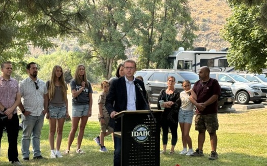 Alex Adams, director of the Idaho Department of Health and Welfare, introduced the foster family passport program at Lucky Peak State Park in Boise. (Idaho DHW)