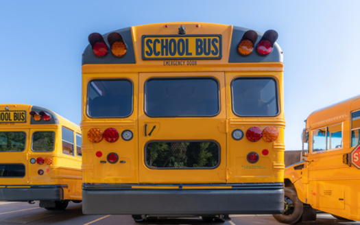 Around 66% of committed electric school buses are located in school districts with the highest shares of low-income households, according to the Electric School Bus Initiative. (Adobe Stock)