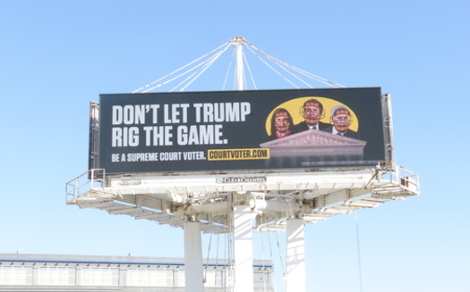 New billboards in Philadelphia raise awareness about the role voters in the 2024 Election when it comes the future of the nation's highest court. (Brianna Gonsalves/Clear Channel Outdoor)