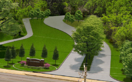 A rendering depicts the proposed entryway for Teague Park in Longview, Texas. (Photo courtesy City of Longview) 