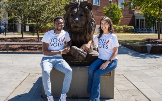 Jared Williams, president of student government at The College of New Jersey, and Aria Chalileh, vice president. 