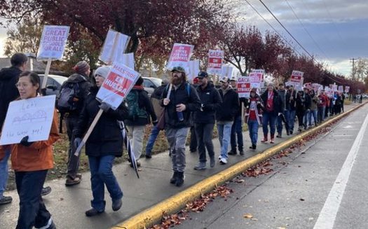 Albany teachers say they will stay on strike until their demands are met around class size, safety and pay. (Amanda Miles)