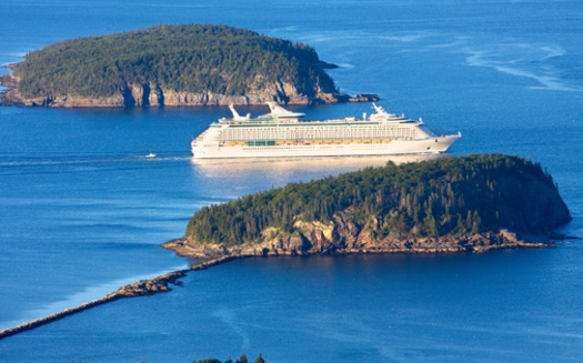 The estimated carbon footprint of a week-long cruise is eight times higher than that of a land-based vacation, according to Friends of the Earth. (Adobe Stock) <br />