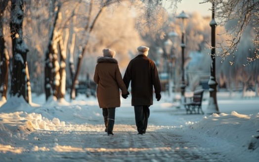 The National Council on Aging recommends during the winter to improve stability on slippery surfaces, attach spikeless ice and snow gripper sole covers to your shoes, and choose winter shoes with rubber soles. (Taisiia/Adobe Stock)