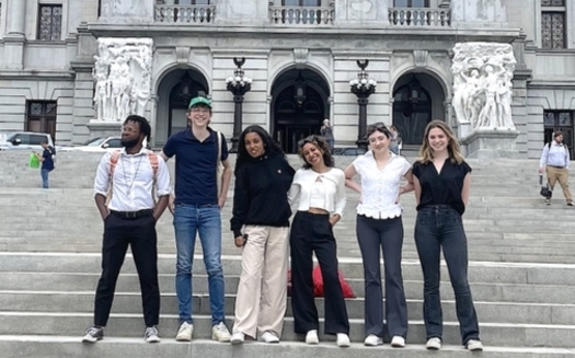 A group of students from the Univerity of Pennsylvania's Political Empathy Lab visited the state capitol in Harrisburg on a 
