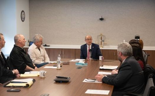 Ramsey County Attorney John Choi, center, provides an update on a new plea agreement that stemmed from a wage-theft investigation. (Photo courtesy of Fair Contracting Foundation of Minnesota)