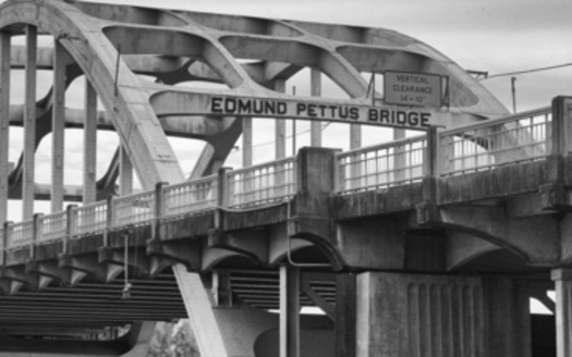 On March 7, 1965, police and state troopers brutally attacked civil rights marchers on the Edmund Pettus Bridge in Selma. Known as Bloody Sunday, the violence left many injured and sparked national outrage, fueling the fight for voting rights. (Nate Blunt/Adobe Stock) 