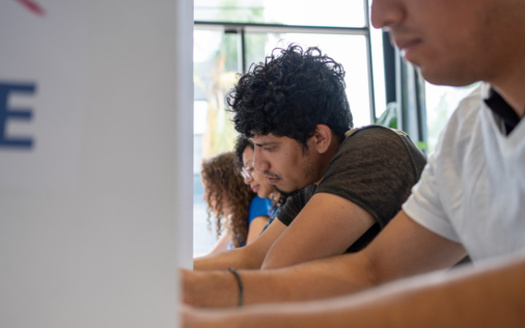 About 54% of Latino voters in the poll describe the state of the economy as 