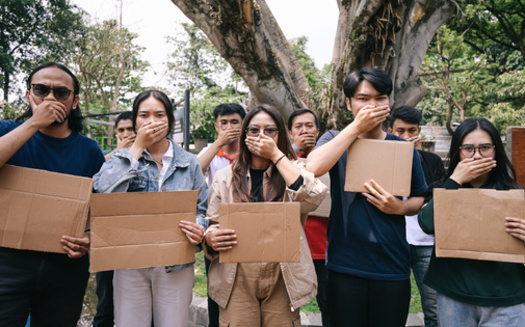 Some 17% of students surveyed said they felt like they could not express their opinion on a subject at least a couple of times a week because of how fellow students, a professor or the administration would respond. (Gatot/Adobe Stock)
