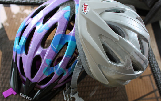 PHOTO: Bicycle helmets. Photo Credit: Deborah Smith