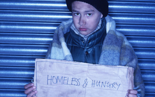 PHOTO: Homeless and hungry child.
