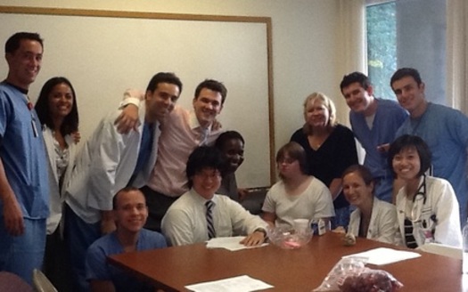 PHOTO: Tufts School of Medicine students in an Operation House Call classroom session this month. Courtesy OHC.