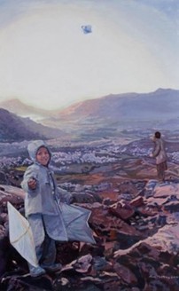 PHOTO: Painting of Afghanistan Mountain and Child from 
